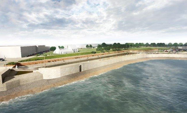 Previous images of what the defences at Long Curtain Moat may look like, just to the west of Clarence Pier