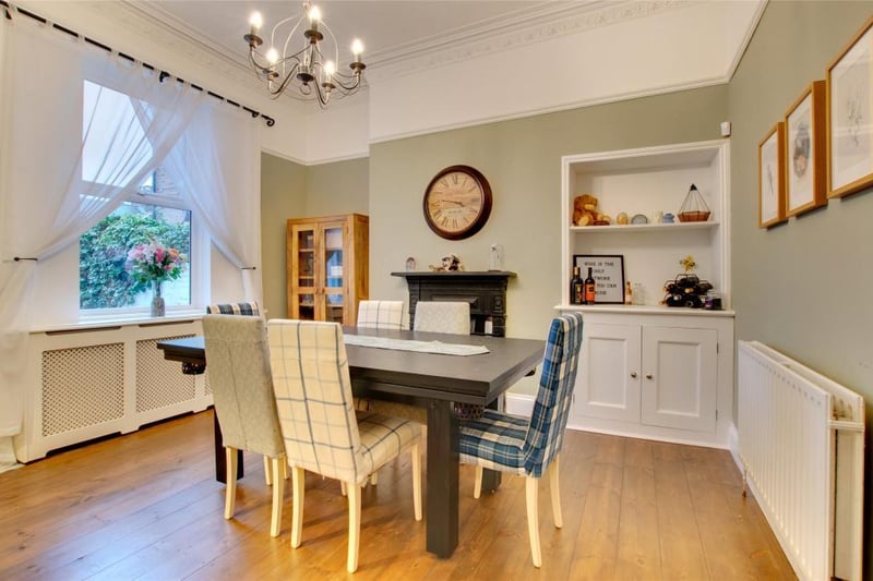 One of two reception rooms, the dining room features a window to the rear elevation and built-in storage to one alcove. 

Photo: Rightmove