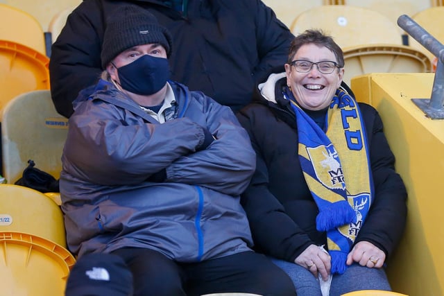 Mansfield Town fans ahead of the 3-2 win over Hartlepool United.