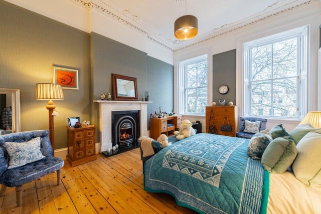 Two of the four bedrooms - including the master bedroom - are on the bottom floor of the flat.