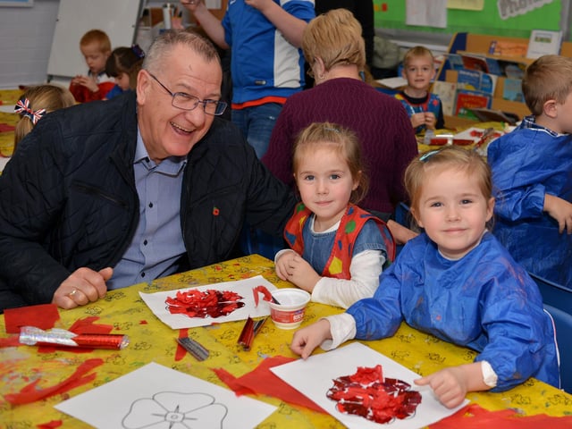 Forest Glade Primary School held a Remembrance Day tea party and craft session for Grandparents