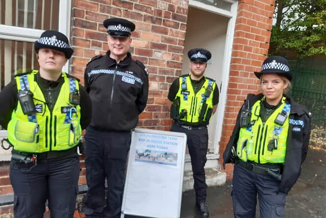 Page Hall policing team members outside the police house. They are taking action to deal with antisocial behaviour and orher issues on the Sheffield estate
