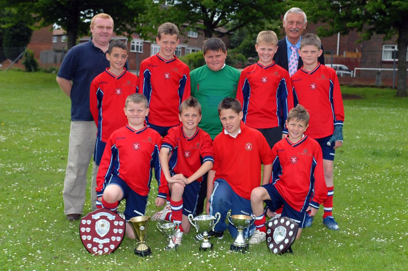 Wow! Look at the hail of trophies that West Boldon Primary School's team won in 2008.