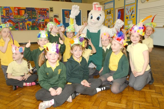 Pupils got a visit from Asda's Easter Bunny in 2008. Do you recognise any of the children in the picture?