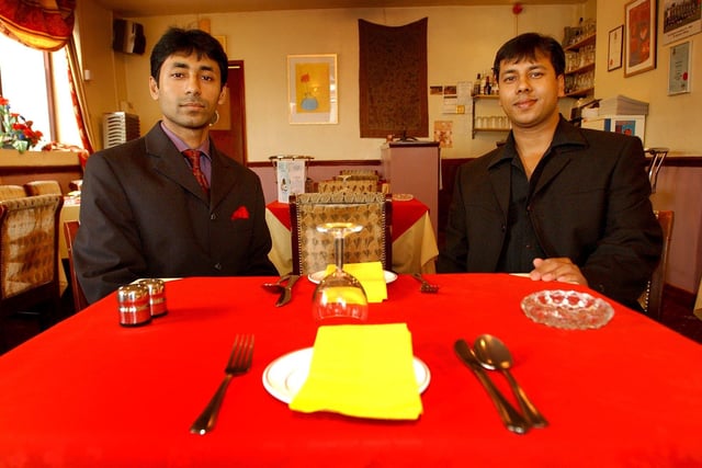 Wodud Miah and Abdul Mukith at the Jaflong Indian restaurant, on Northfield Road, Crookes, Sheffield, in August 2004