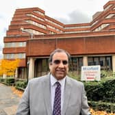 Councillor Shaffaq Mohammed, leader of Sheffield Liberal Democrats, outside the council's Moorfoot offices.