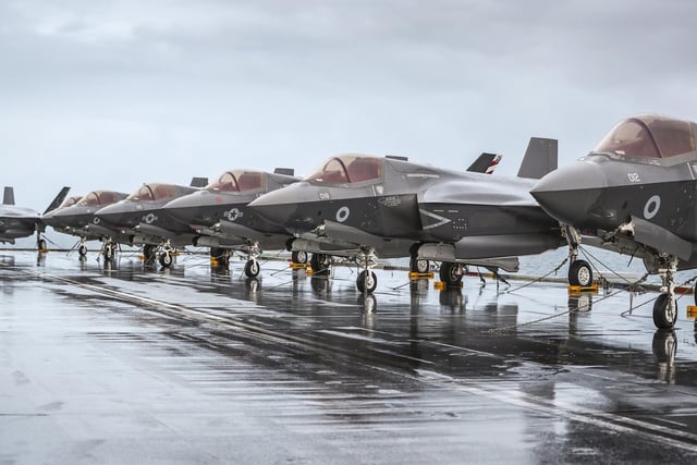 On 13th October 2020, after completing Exercise Joint Warrior, US and UK F-35B Lightning jets (VFMA-211 and 617 Squadron) left aircraft carrier HMS Queen Elizabeth to return to RAF Marham.

These two squadrons, alongside eight Merlin helicopters of 820 and 846 Naval Air Squadrons, formed the largest air group to operate from a Royal Navy carrier in more than thirty years, and the largest air group of fifth generation fighters at sea anywhere in the world. This months Group Exercise (GROUPEX) saw HMS Queen Elizabeth joined by warships from the UK, US and the Netherlands, which will accompany the carrier on her first global deployment in 2021. However, before then, the newly-formed Carrier Strike Group was put through its paces off the north east coast of Scotland as part of Joint Warrior, NATOs largest annual exercise.