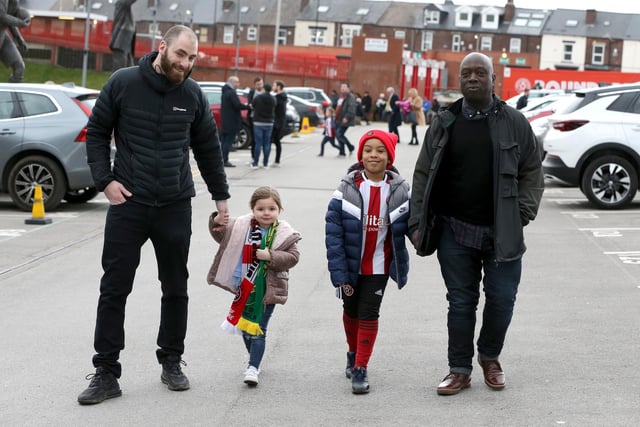 Blades fans arrive at the Lane for their side's game with Norwich City.