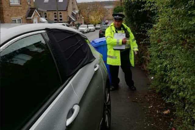 Police in the north west of Sheffield previously shared this photo as an example of the bad parking in the area. They are now taking action against drivers caught parking dangerously, who could be hit with a £100 fine and three points on their licence