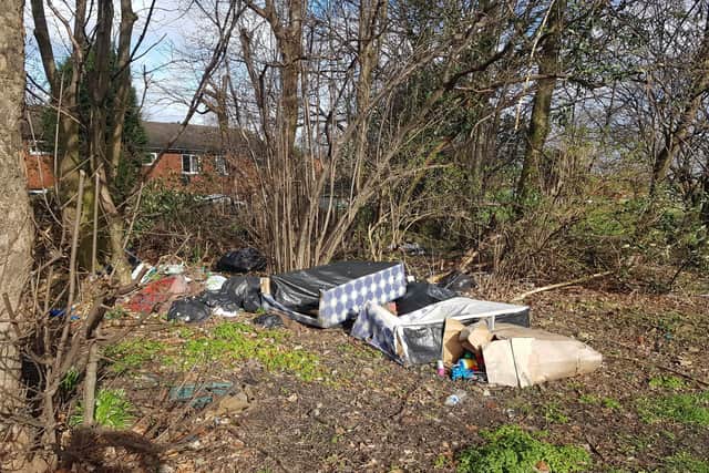 Fly-tipping at Darnall Road cemetery.
