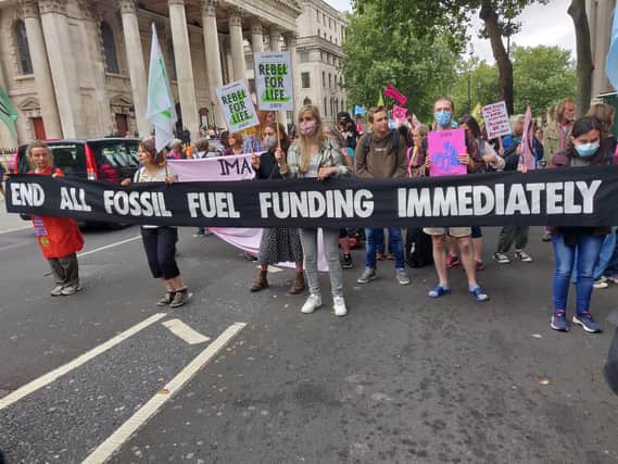 The Extinction Rebellion action in London today