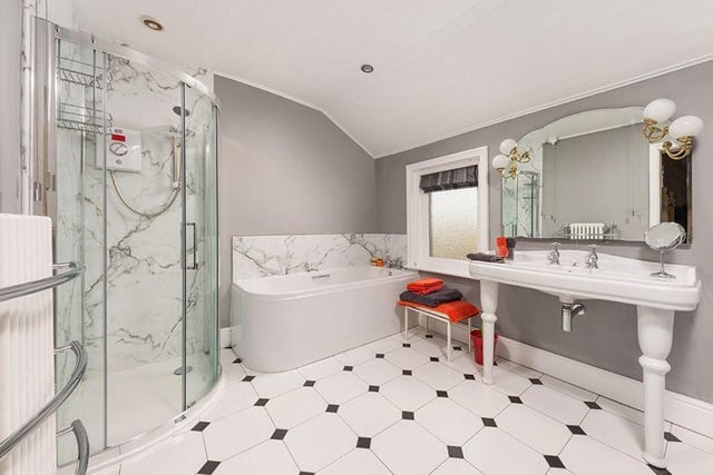 One of two stylish family bathrooms that are modern and light.