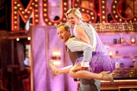 Dan Walker and Nadiya Bychkova performed a Charleston to Good Morning from Singin' In The Rain on Strictly Come Dancing musicals week (pic: Guy Levy/BBC/PA Wire)