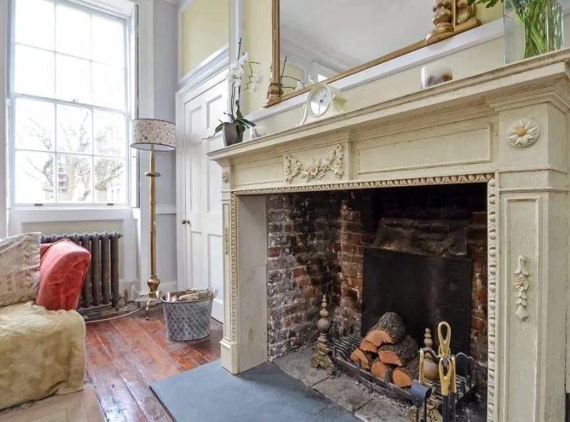 A fire place.