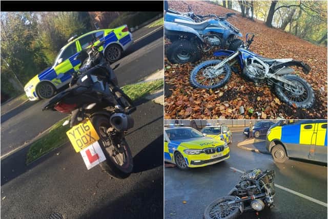 A number of quads and motorbikes were seized by South Yorkshire Police in an operation on Saturday