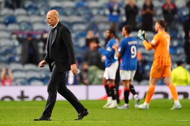Dejected Rangers boss Philippe Clement will hope to respond to a damaging weekend defeat to Kilmarnock. Cr: Andrew Milligan