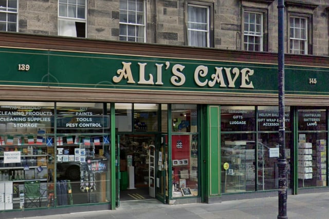Ali's Cave in Lothian Road is a one stop shop for household items, DIY, greeting cards, gifts and more. "You name they have it," one customer wrote, "It's not a huge shop but they have never let me down!"