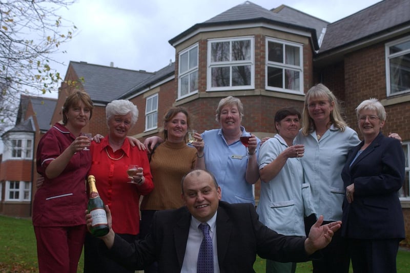 Staff of Stapleton House received long service awards from Ray Spencer in this 2003 photo. Are you pictured?