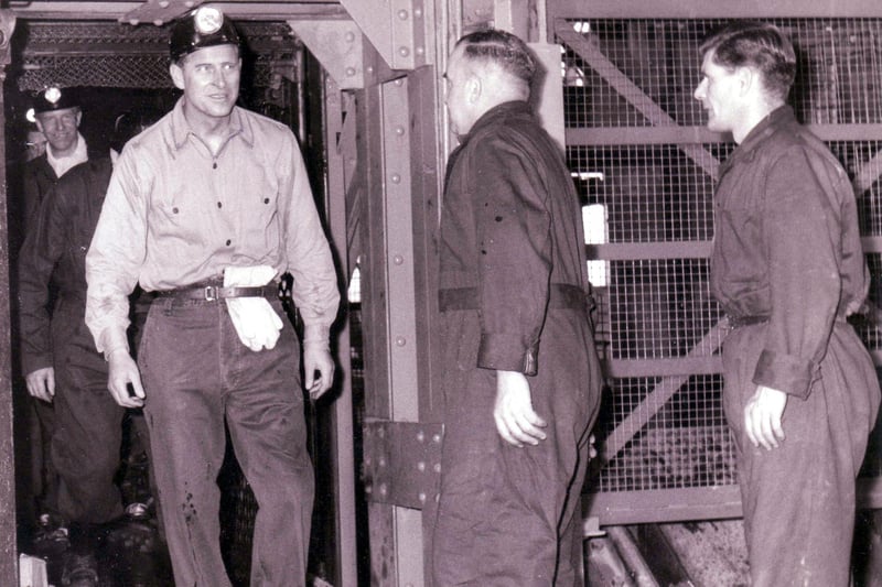 Prince Phillip at Rothes Colliery in Thornton in 1958