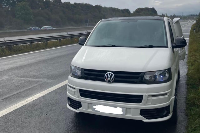 The White Transporter was recovered unlicensed and uninsured from the M1