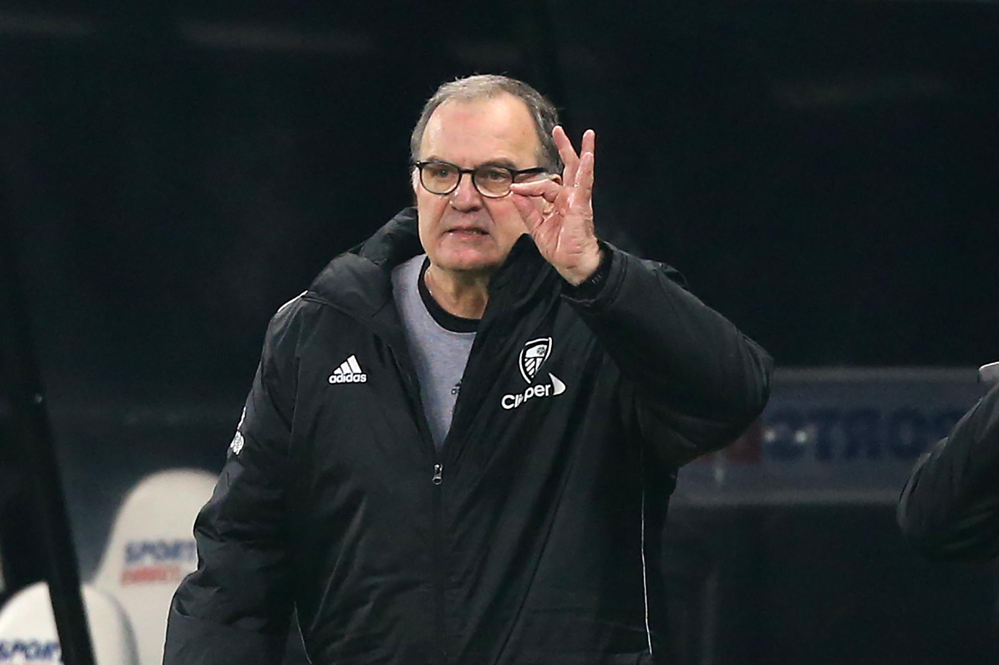 Leeds United's Argentinian head coach Marcelo Bielsa reacts during the Premier League football match against Newcastle United at St James' Park.