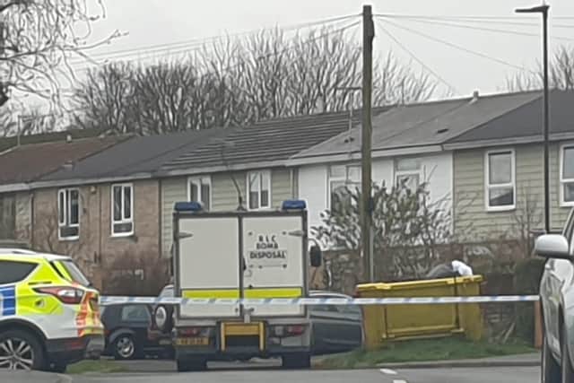 Police and bomb disposal unit on Selly Oak Road, Jordanthorpe
