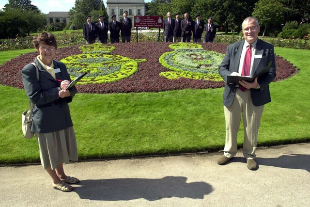 Britain in bloom judges looked at a spotless display in Elmfield Park in 2002
