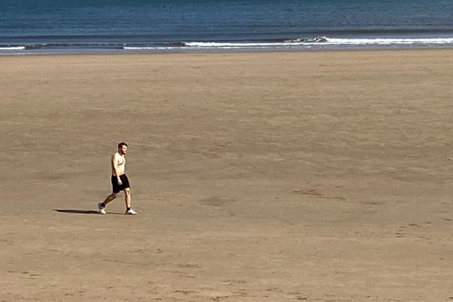 Seaburn beach was dramatically quiet for a Bank Holiday weekend in the sunshine as people followed Government advice to stay at home.