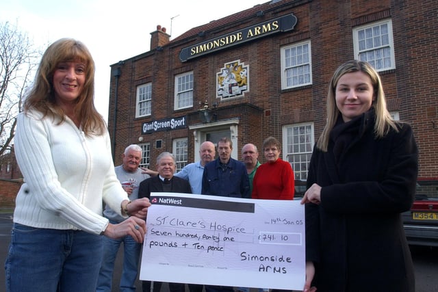 Regulars raised more than £700 for St Clare's Hospice in this photo from 17 years ago.