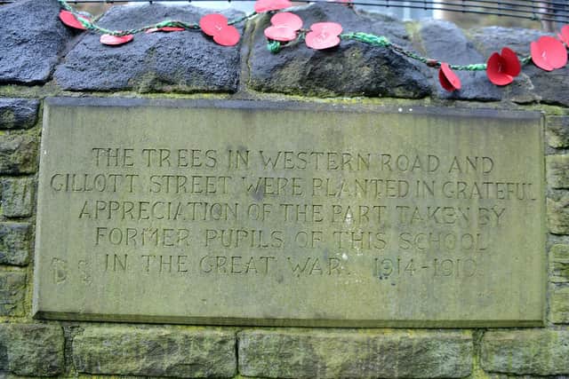 Crookes Western Road memorial. Campaign for a memorial plaque to people from the area who died in WWI to be repaired by Sheffield Council.