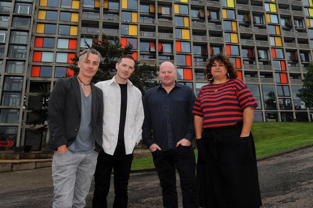 Warp Films about to start filming the Sheffield-set musical Everybody's Talking About Jamie in spring 2019. Left to right, Jonathan Butterell, Dan Gillespie-Sells, Warp Films' Mark Herbert, casting director Shaheen Baig