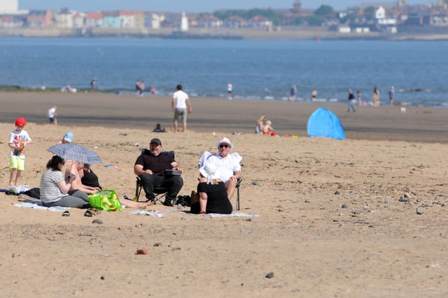Families enjoying some time together on Seaton Carew beach.
