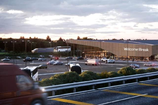 Plans for a new Welcome Break service station off the M1 at Catcliffe are set to be approved by Rotherham Council next week. (picture credit is Cartwright and Gross Ltd)