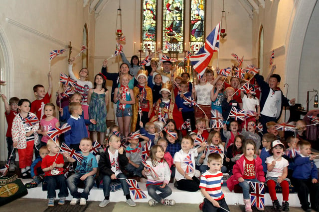 Barrow Hill primary School hold a coronation at St Andrew's Church. in 2012