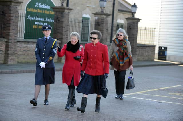 HRH Princess Anne, The Princess Royal, arrived at the Royal Navy Museum and was met by County Durham Lord Lieutenant Sue Snowdon.