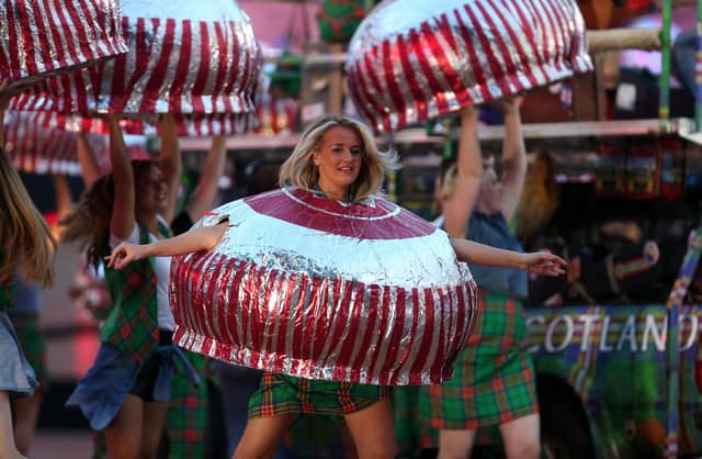 Performers dressed as Tunnock's Teacakes played a starring role in the 2014 Commonwealth Games Opening Ceremony in Glasgow (Picture: Andrew Milligan)