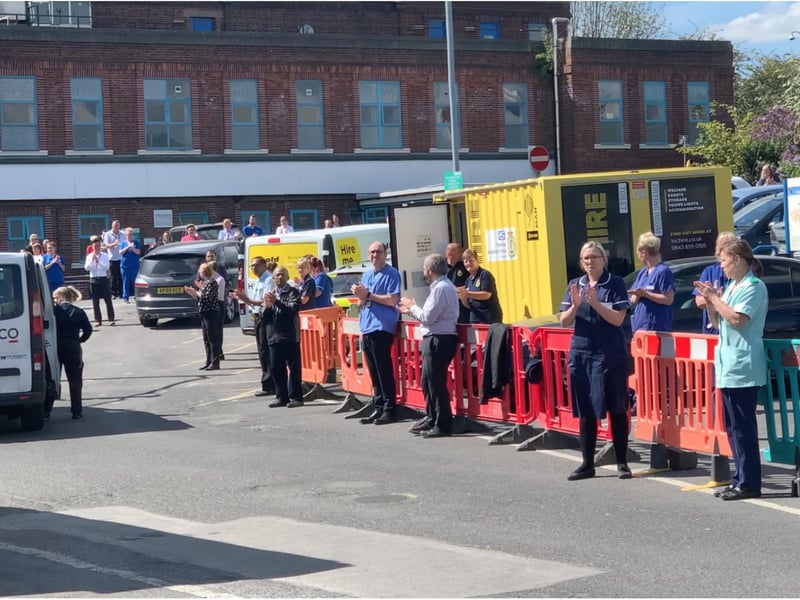Doncaster Royal Infirmary rung out to the sound of applause to pay tribute to NHS workers.
