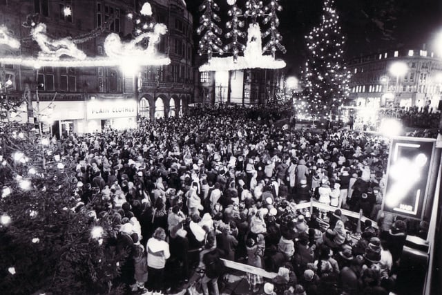 Christmas lights 1985 Pinstone Street, Sheffield Illuminations