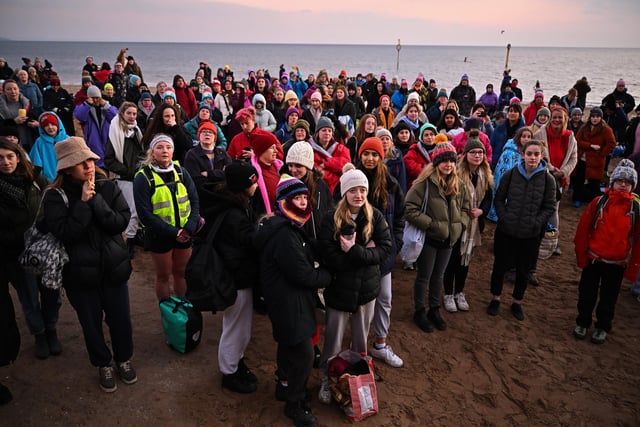 Over 700 women gathered at Portobello Beach to take part in the event. (Photo by Jeff J Mitchell/Getty Images)