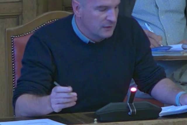 David Knights of Westfield laundry firm Abbey Glen, speaking to a Sheffield City Council planning committee to support plans to extend delivery times and set up outdoor storage