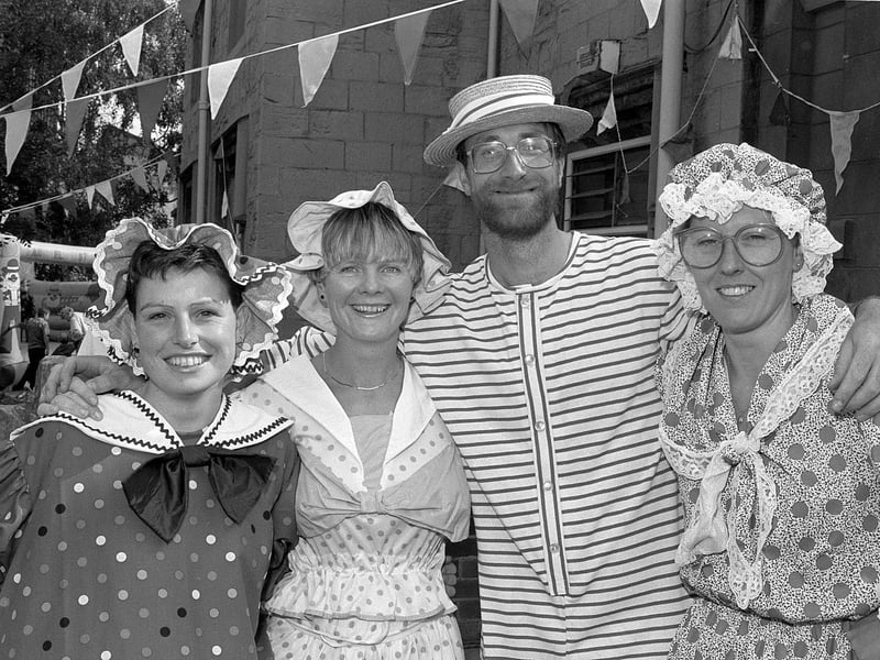 Mansfield Swimming Baths staff at its closing party - Wendy, Lynn, the late Ian Bagshaw and Keenan.
