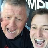 Richard Glossop with Chris Wilder in the Sixfields dugout