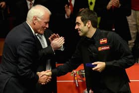 World Snooker chairman Barry Hearn, left, with reigning world champion Ronnie O'Sullivan