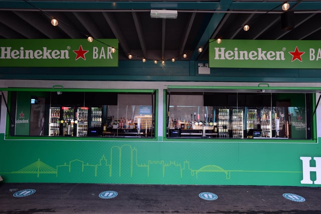The Heineken bar features a mural of the Sunderland skyline