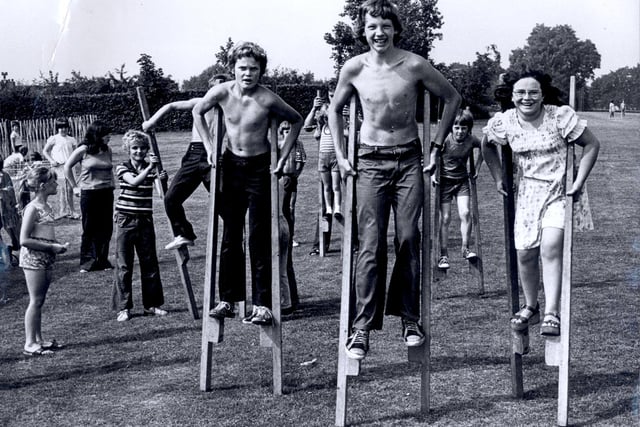 Youngsters enoying a play scheme in Stannington park Aug 1975