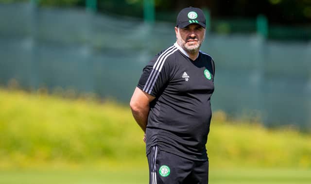 Celtic manager Ange Postecoglou will take charge of his first competitive game on Tuesday night. Picture: SNS