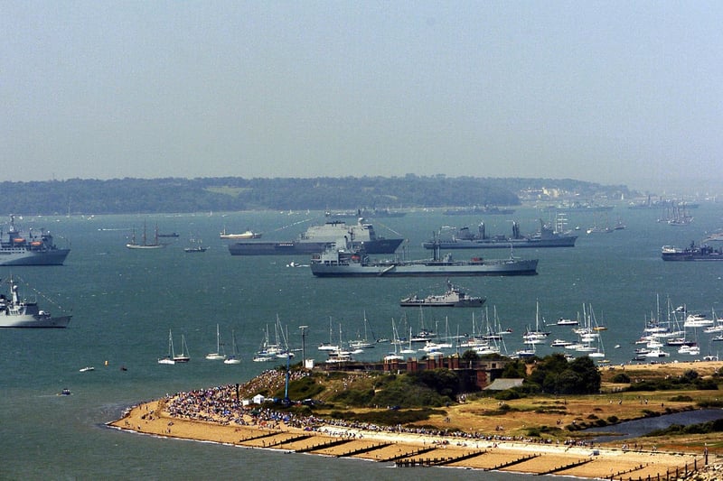 International Fleet Review , Trafalgar 200 celebrations in June 2005 in Gosport photographed from the air. Picture Paul Jacobs  (053052-24)