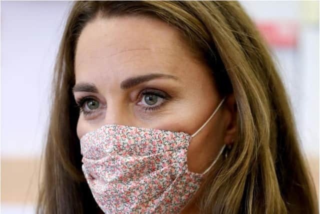 The Duchess of Cambridge wore a face covering during a visit to Sheffield this week