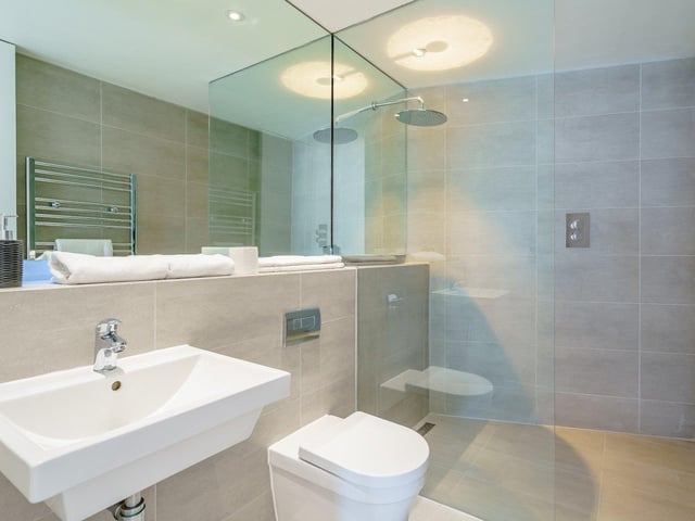 One of the four bathrooms in the property.