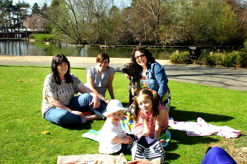 Back to 2012 and having fun in the sun in Ward Jackson Park were (from left) Mary Winship, Evelyn Grainger and Donna Hann with youngsters Lilly Mae Booth, who is Donna's daughter, and Hope Carter, who is is Evelyn's daughter.